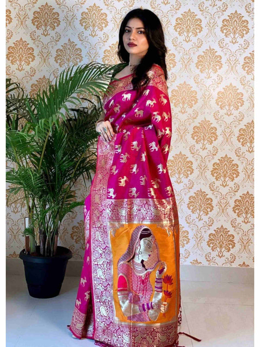 Banarasi Silk Saree Purple