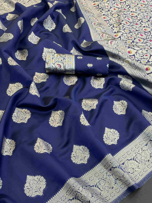Blue Banarasi Silk Saree
