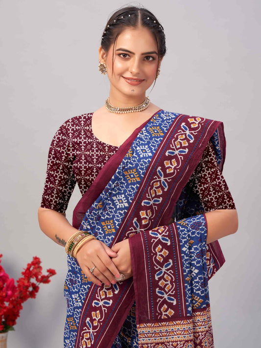 Cotton Saree Blue