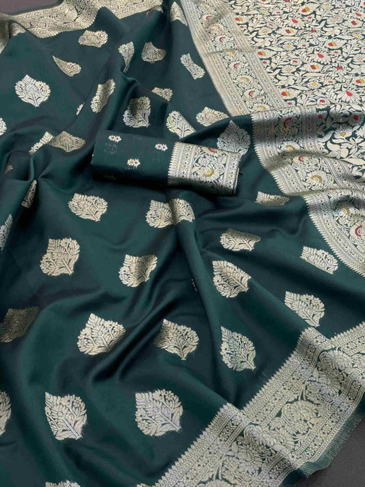 Green Banarasi Silk Saree