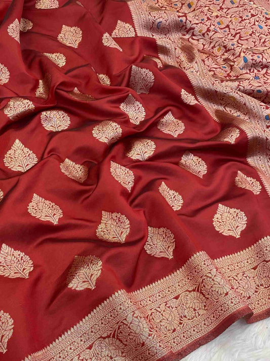 Maroon Banarasi Silk Saree