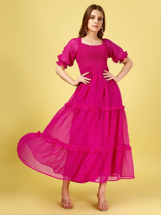 Pink Chiffon Maxi Dress