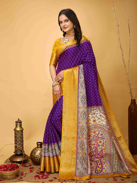 Purple Dola Silk Cotton Saree