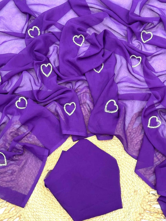 Purple Georgette Saree