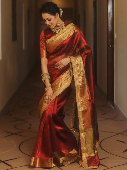 Tissue Wedding Saree