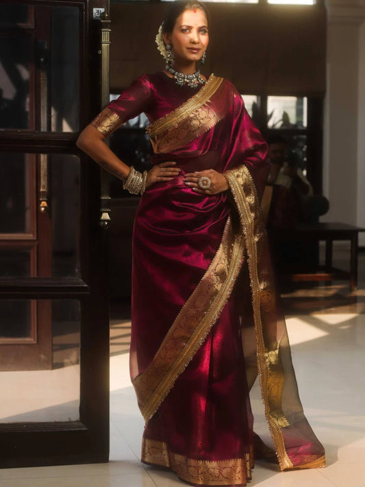 Tissue Wedding Saree