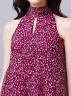 Floral print halter neck dress mini