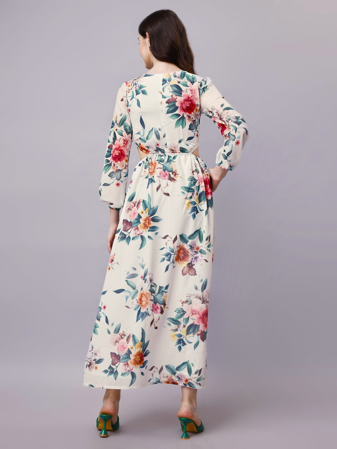 Side Cut Georgette Maxi Dress