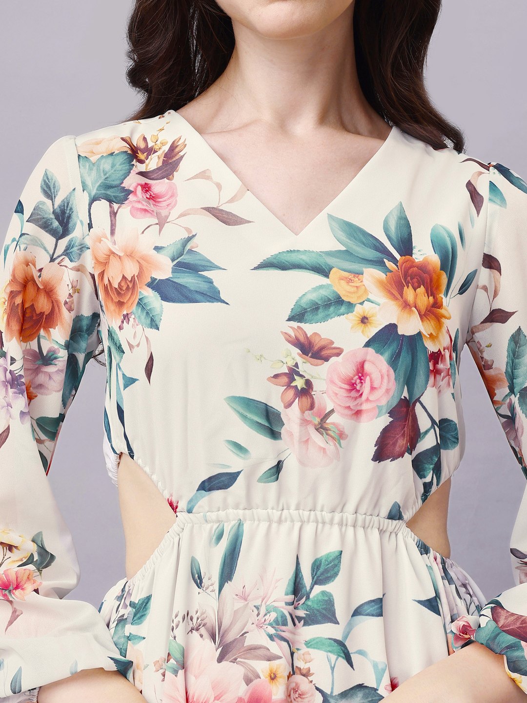 Side Cut Georgette Maxi Dress