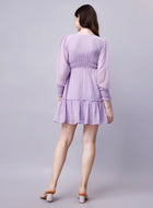 Lilac Chiffon Midi Cute Dress