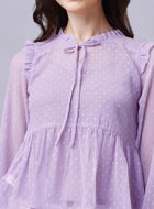 Ruffled Peplum Chiffon Top with Inner