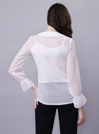 Sheer Chiffon Classy White Shirts