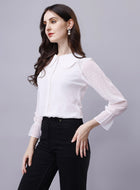 Sheer Chiffon Classy White Shirts