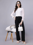 Sheer Chiffon Classy White Shirts