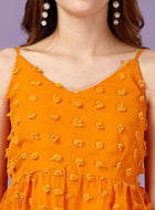 Premium Georgette Cute Mustard Yellow Peplum Top