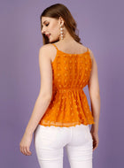 Premium Georgette Cute Mustard Yellow Peplum Top
