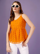 Premium Georgette Cute Mustard Yellow Peplum Top