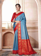 Azure Blue Kanjivaram Silk Saree