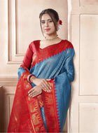 Azure Blue Kanjivaram Silk Saree