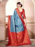 Azure Blue Kanjivaram Silk Saree