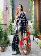Banarasi Silk Saree Navy Blue