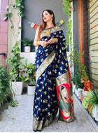 Banarasi Silk Saree Navy Blue