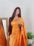 Banarasi Silk Saree Orange
