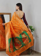 Banarasi Silk Saree Orange