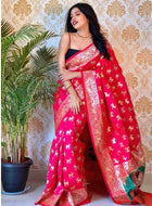 Banarasi Silk Saree Pink