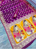 Banarasi Silk Saree Purple