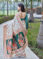 Banarasi Silk Saree White
