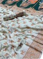 Banarasi Silk Saree White
