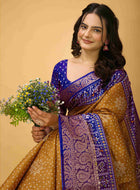 Bandhini Saree Mustard