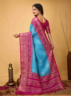 Bandhini Saree Sky Blue