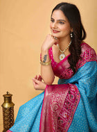 Bandhini Saree Sky Blue