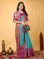 Bandhini Saree Teal Blue