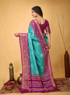 Bandhini Saree Teal Blue