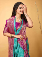 Bandhini Saree Teal Blue