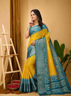 Bandhini Saree Yellow
