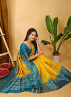 Bandhini Saree Yellow