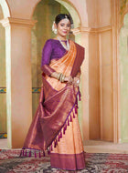 Beige Kanjivaram Silk Saree