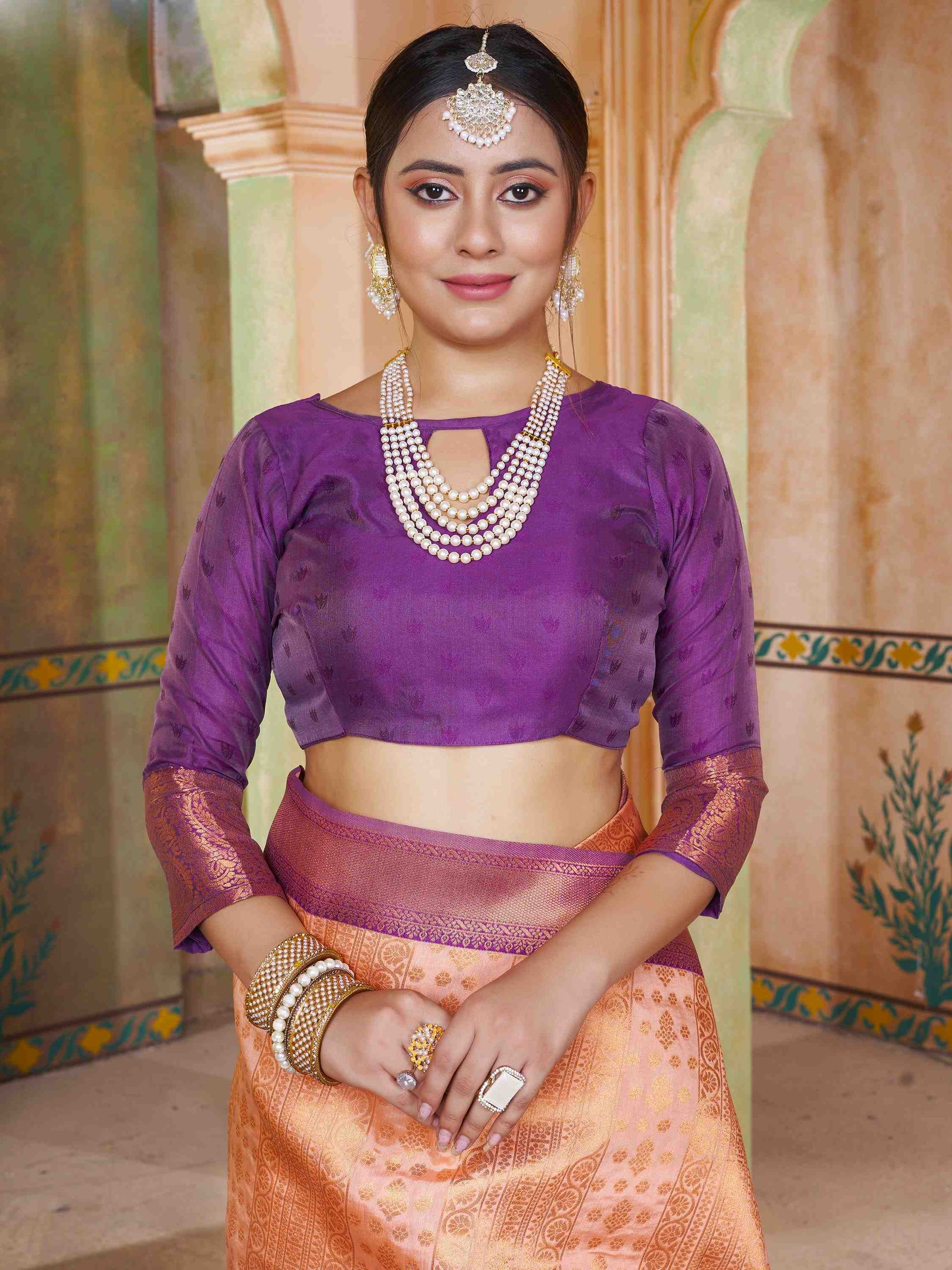 Beige Kanjivaram Silk Saree