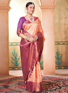 Beige Kanjivaram Silk Saree