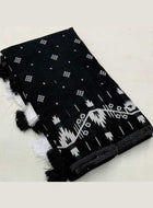 Black Chanderi Cotton Saree