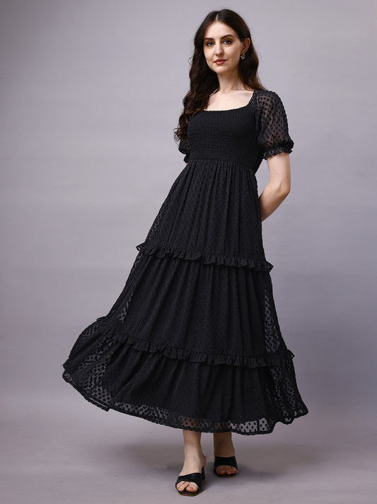 Black Chiffon Maxi Dress