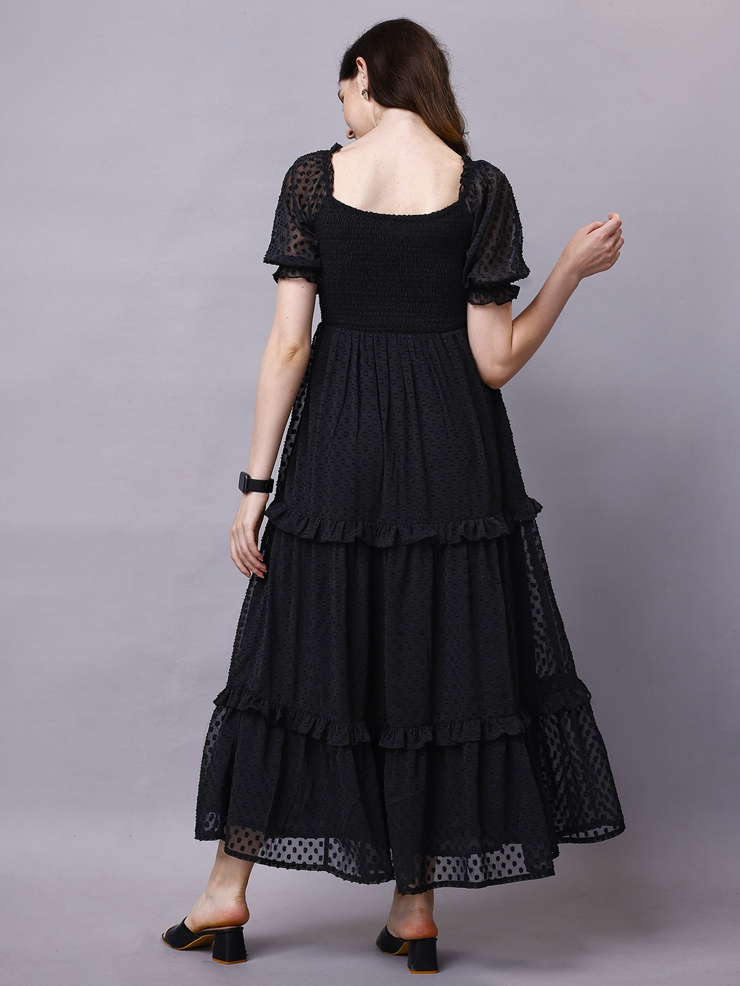 Black Chiffon Maxi Dress