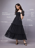 Black Chiffon Maxi Dress