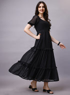 Black Chiffon Maxi Dress
