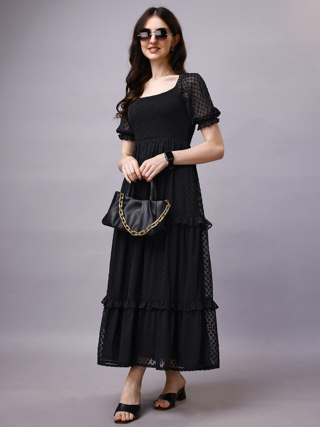 Black Chiffon Maxi Dress