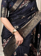 Black Cotton Silk Saree
